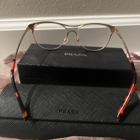 PRADA BURGUNDY METAL CLEAR GLASSES - Picture 5 of 6